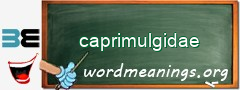 WordMeaning blackboard for caprimulgidae